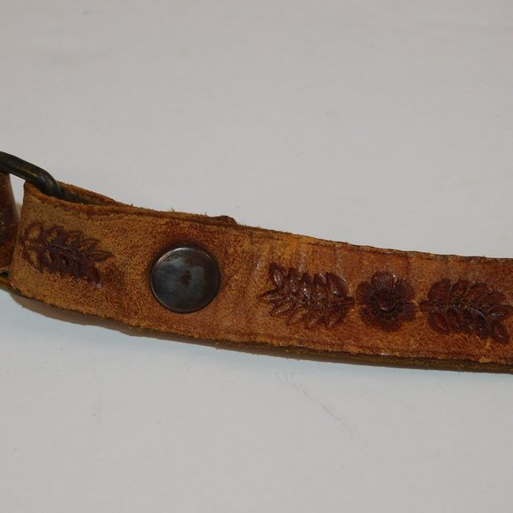 Vintage Tooled Leather Handbag Floral Shoulder Bag Western Purse - Picture 8 of 16